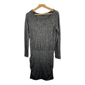 Banana Republic Womens Small Long Sleeve Sweater Dress Gray Black Marled
